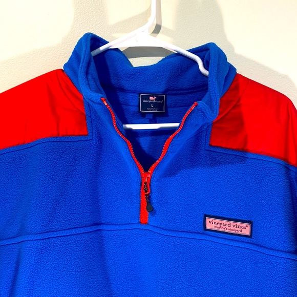 Mens Large Blue Vineyard Vines Quarterzip - Picture 2 of 4